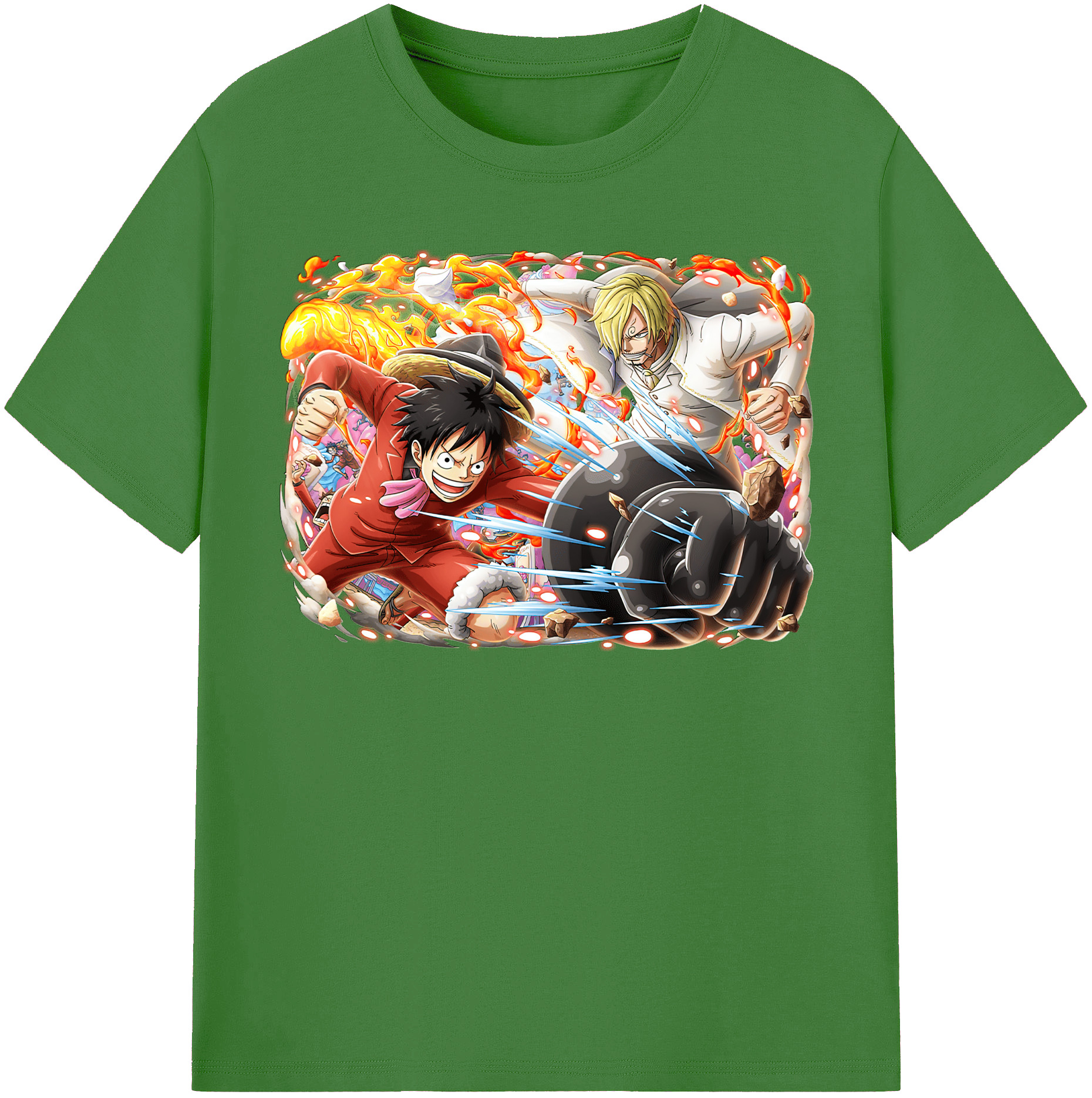 ワンピース モンキー・D・ルフィ ONE PIECE Monkey D. Luffy レディースカジュアルプリントTシャツ（綿100％）